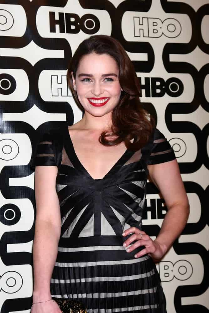 Emilia Clarke arrives at the 2013 HBO Post Golden Globe Party at Beverly Hilton Hotel on January 13, 2013 in Beverly Hills, CA.