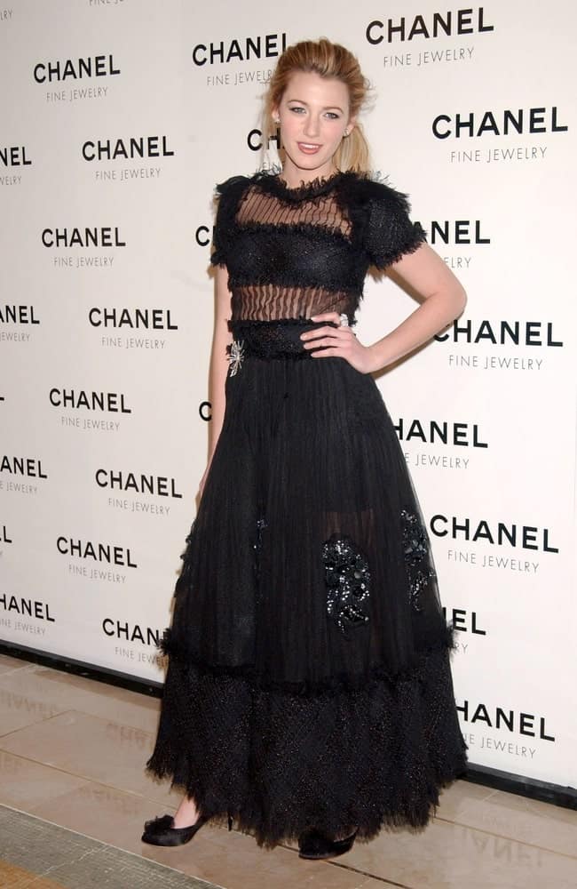 Blake Lively messy and highlighted upstyle hair with tendrils complemented her Chanel dress, at the Chanel Fine Jewelry's Night of Diamonds Dinner in New York last January 16, 2008.
