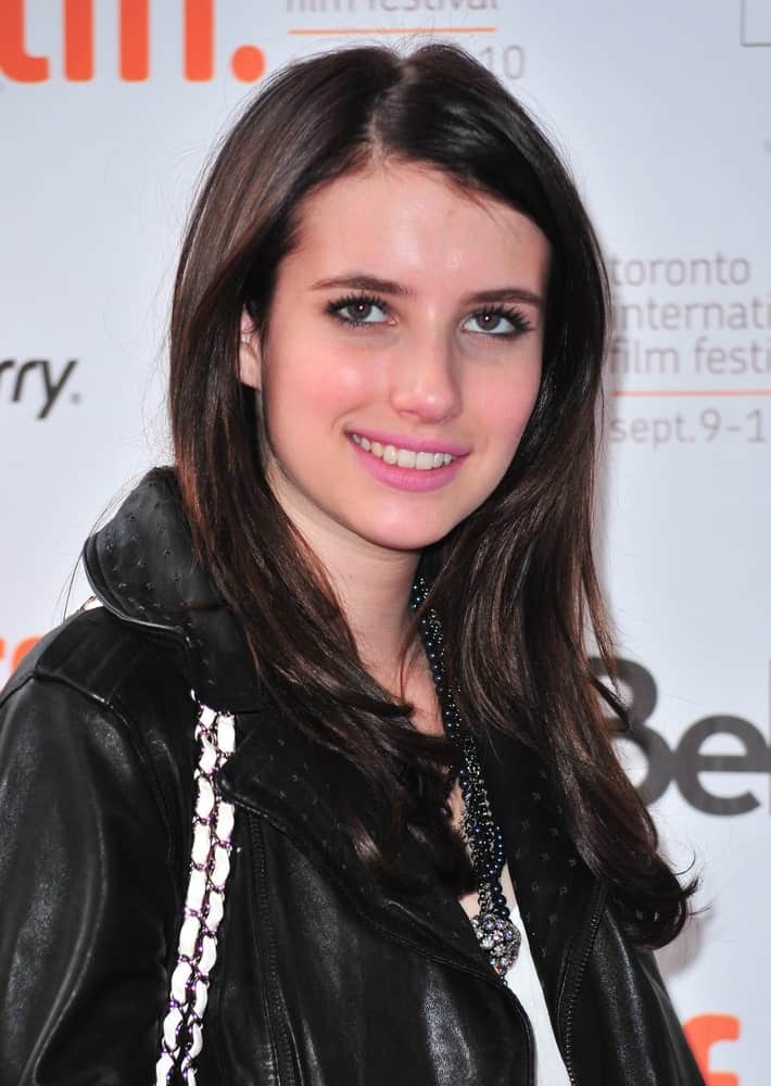 Emma Roberts attended the Daydream Nation Toronto International Film Festival, TIFF, Premiere Screening at Ryerson Theatre in Toronto, ON on September 10, 2010. She was seen wearing a black leather jacket with her long dark hairstyle that is tousled and layered.