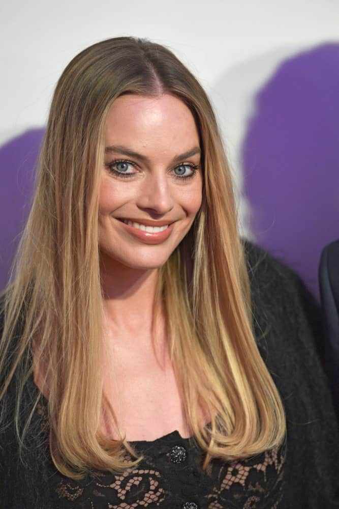 Margot Robbie went for a simple center-parted straight hairstyle at the "Dreamland" screening during the 2019 Tribeca Film Festival on April 28, 2019.