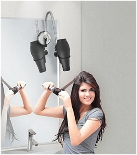 Hands-free hair dryer stand and attachment