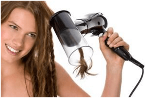 Blow dryer curling attachment