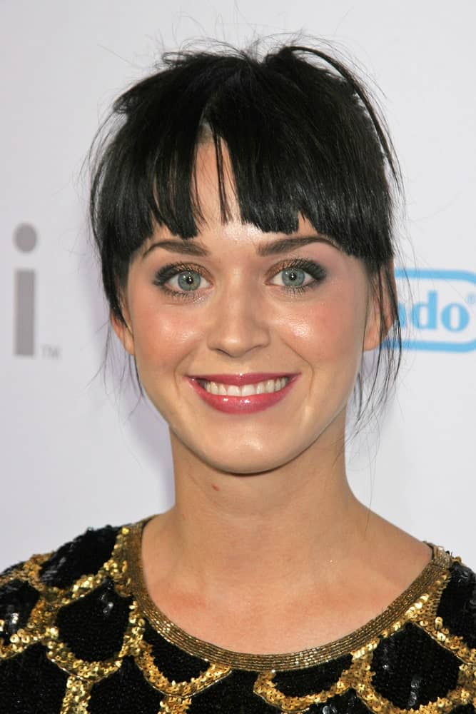 Katy Perry rocked a messy upstyle with jagged bangs during the party celebrating the launch of Nintendo's Game Console Wii last November 16, 2006.