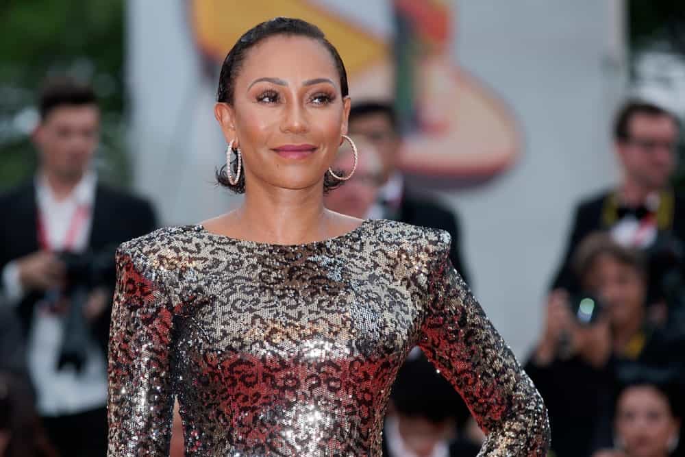 Mel B arrived at the 76th Venice Film Festival on August 28, 2019, with a short, slicked back hairstyle that she paired with hoop earrings.