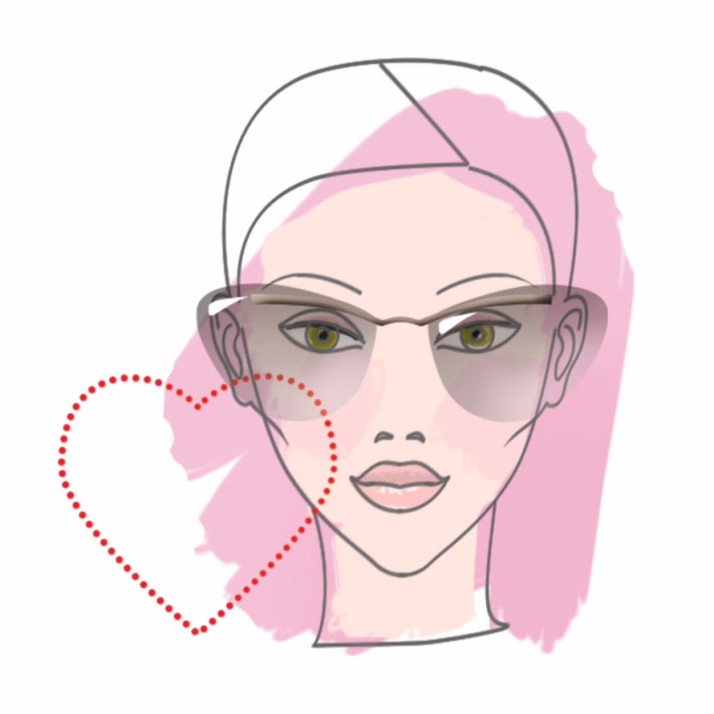 Example of heart-shaped face woman