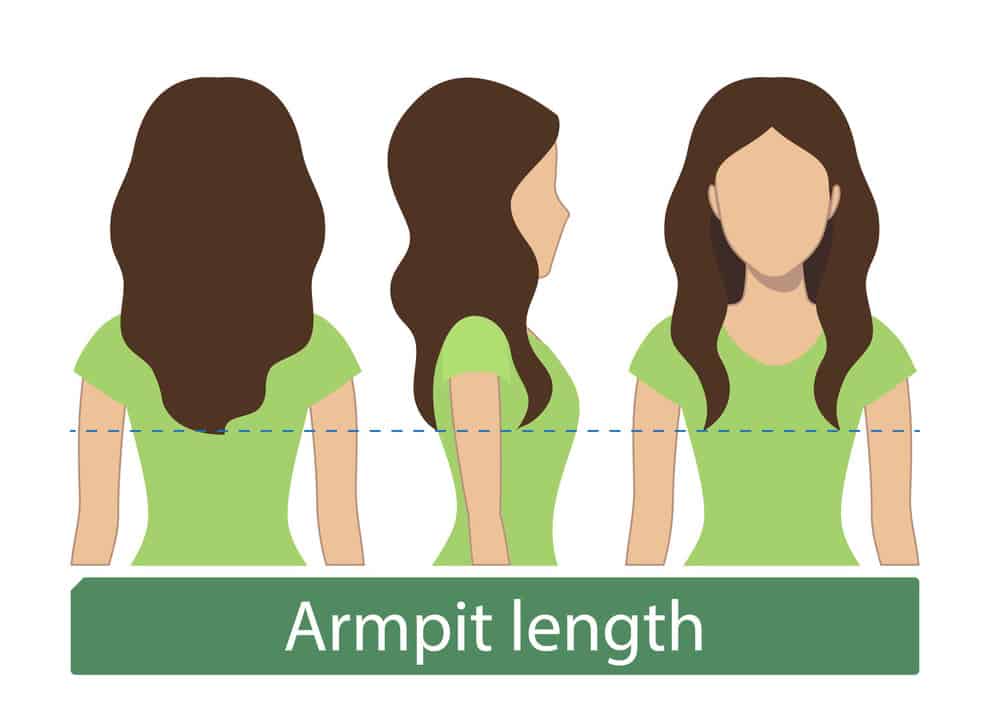 Long armpit-length hair chart for women