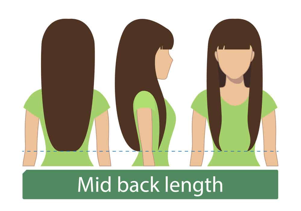 Very long mid-back length hair chart for women