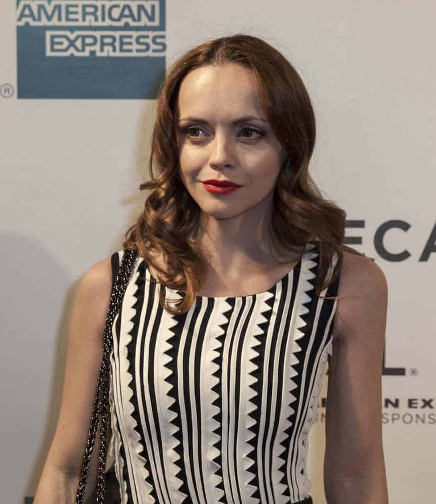 Christina Ricci attended Sneak Peek of The Smurfs 2 at the 2013 Tribeca Film festival at BMCC on April 27, 2013, in New York. She was stunning in a black and white dress that she paired with a medium-length brunette hairstyle with big curls.