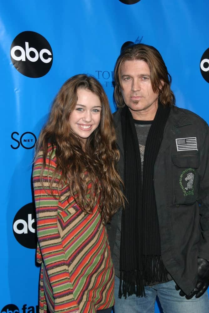 Miley Cyrus and her father attended the ABC Television Critics Association Press Tour Party at Pasadena Ritz-Carlton Hotel on January 14, 2007 in Pasadena, CA. She came with a colorful sweater that she paired with a long and loose wavy hairstyle.