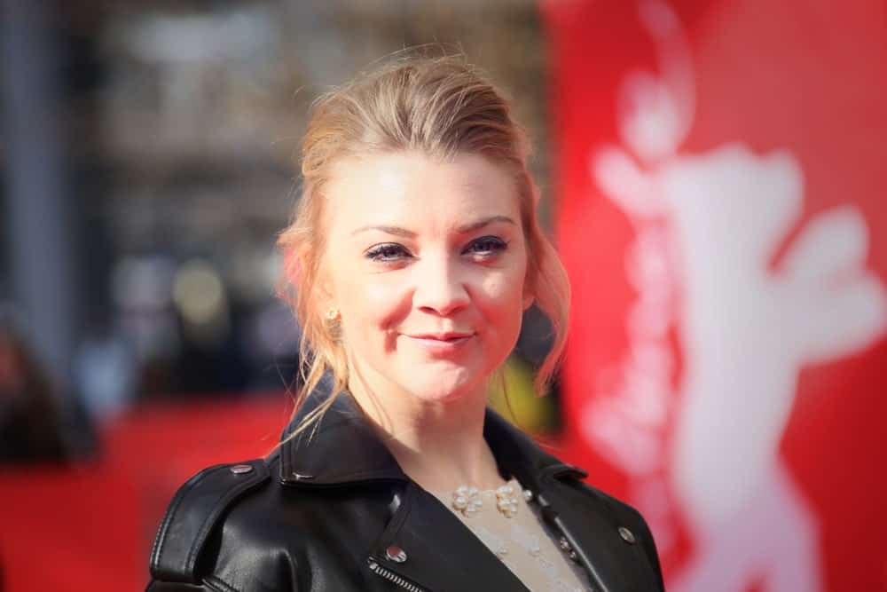Natalie Dormer rocked a messy slicked upstyle with loose tendrils at the 'Picnic at Hanging Rock' premiere during the 68th Berlinale International Film Festival Berlin at Zoo Palast on February 19, 2018.