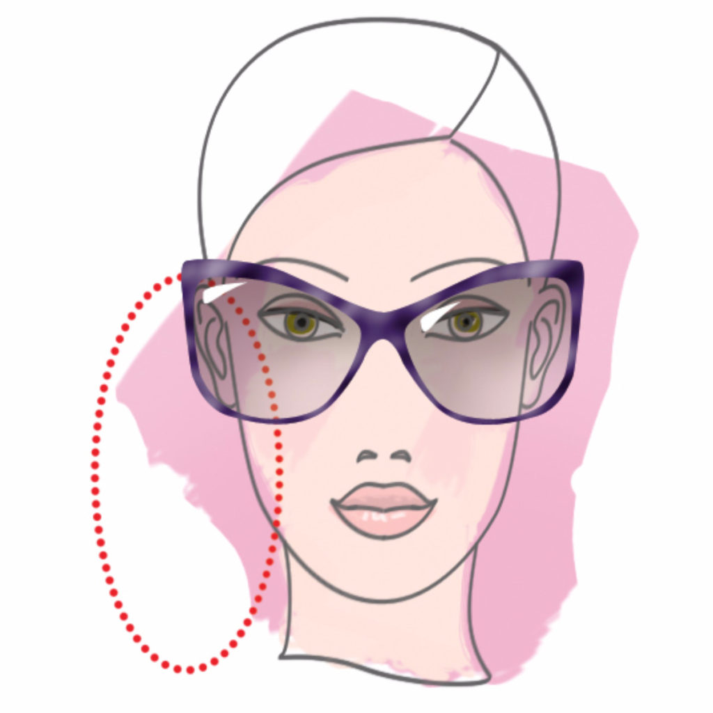 Woman example with oblong face shape - illustration