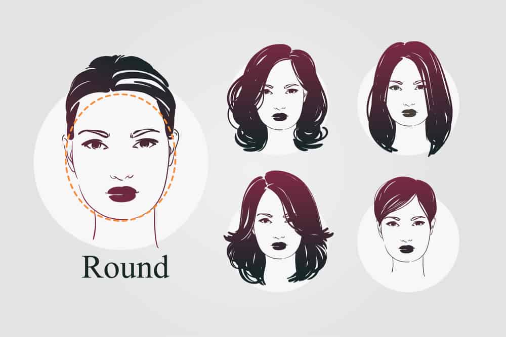 round face shape with 4 haircut examples