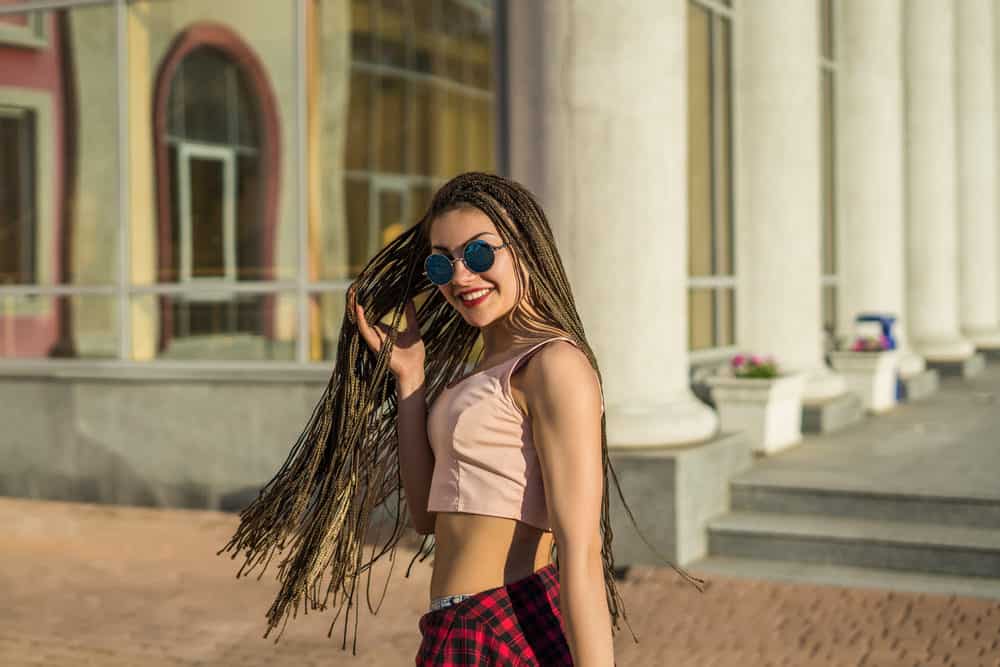 Woman with cornrows hairstyle