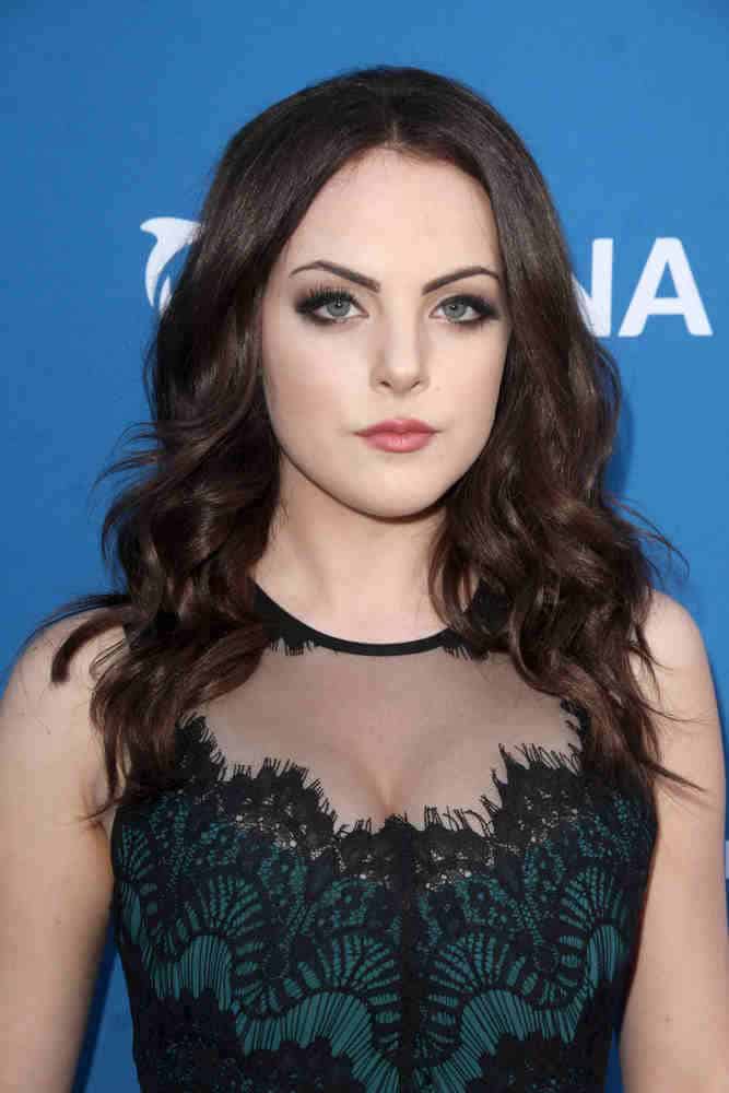 Elizabeth Gillies topped off her elegant look with big loose curls at the "Concert for Our Oceans" benefitting Oceana on September 28, 2015.