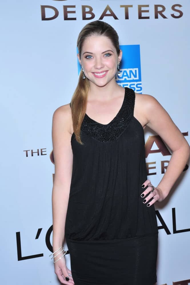 Ashley Benson attended the Los Angeles premiere of "The Great Debaters" at the Cinerama Dome, Hollywood on December 11, 2007. She wore a black dress to match her slick dark ponytail with highlights.