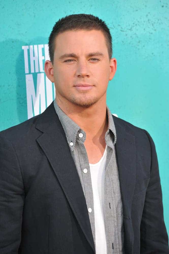 Channing Tatum sported a short crew cut 'do and some beard during the 2012 MTV Movie Awards at Universal Studios, Hollywood on June 4, 2012.