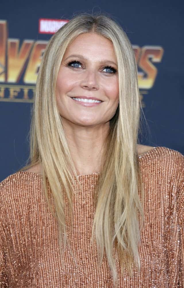 Gwyneth Paltrow flaunted her straight blonde locks with subtle layers in front at the premiere of Disney and Marvel's 'Avengers: Infinity War' held on April 23, 2018.