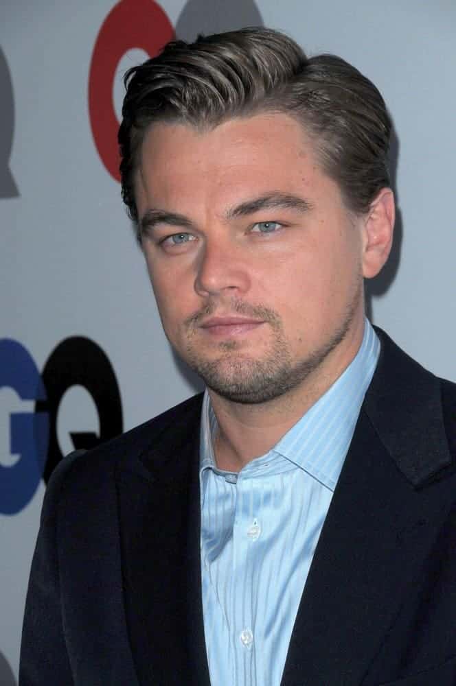 Leonardo DiCaprio looks every bit like the stud that he is with short side-swept hair at the 2008 GQ "Men of the Year" party last November 18, 2008.