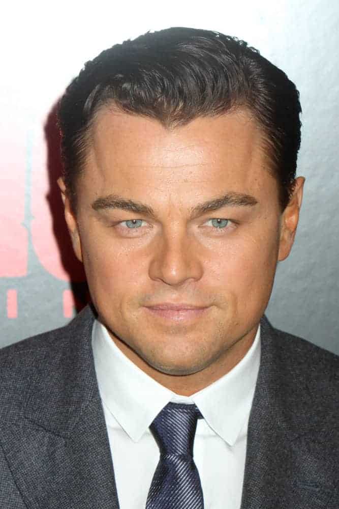 Leonardo DiCaprio goes for a darker look during the premiere of "Django Unchained" at the Ziegfeld Theatre on December 11, 2012, in New York City.