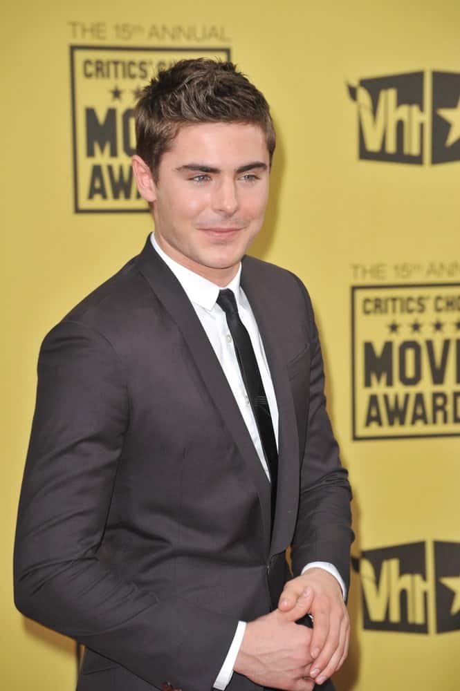 Zac Efron paired his gray suit with a textured crew cut at the 15th Annual Critics' Choice Movie Awards, presented by the Broadcast Film Critics Association on January 15, 2010.