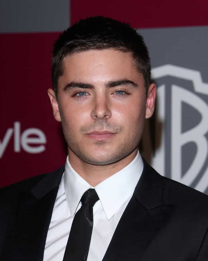 Zac Efron oozes with masculine appeal with his buzz cut 'do at the 12th Annual WB-In Style Golden Globe After Party on January 16, 2011 in Beverly Hills CA.