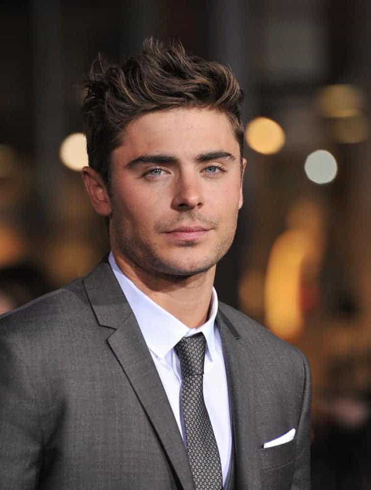 Zac Efron looked dreamy with short highlighted quiff haircut during the world premiere of his movie "New Year's Eve" held on November 5, 2011.