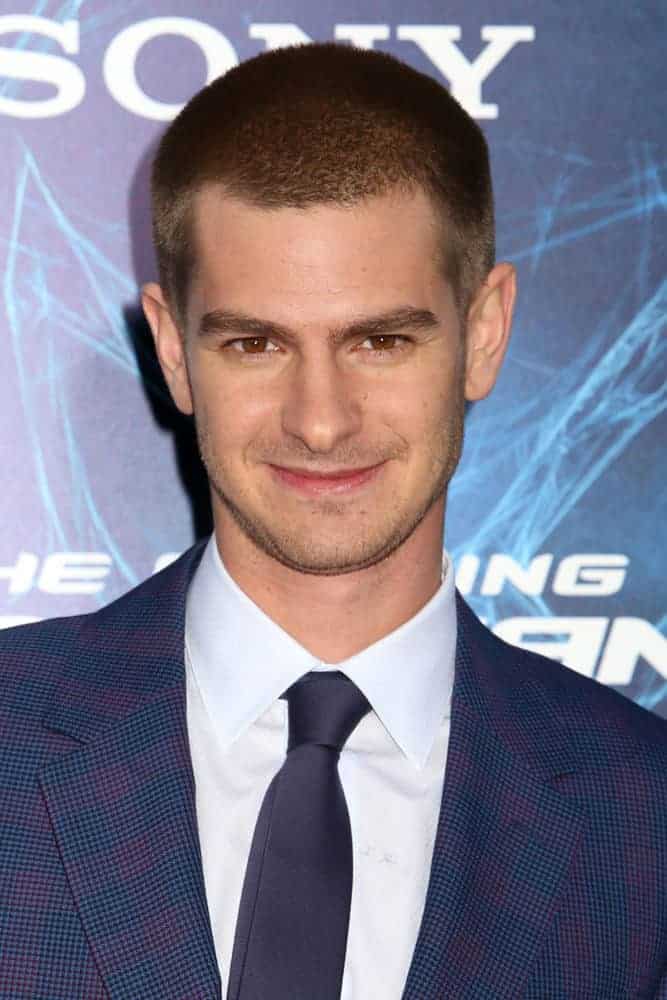 Andrew Garfield looked as sweet as ever even with a manly buzz cut during the premiere of "The Amazing Spiderman 2" on April 24, 2014.