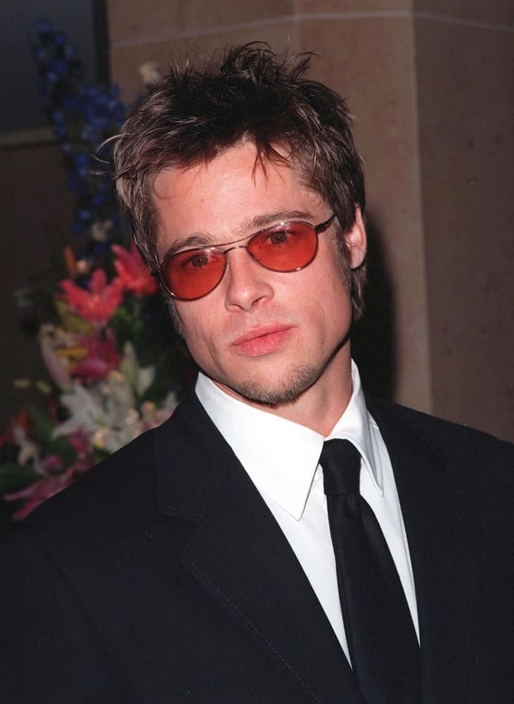 Actor BRAD PITT was at the Beverly Hilton Hotel where Tom Cruise was honored with the 1998 John Huston Award by the Artists Rights Foundation. Pit had tousled and spiked short hair with long sideburns.