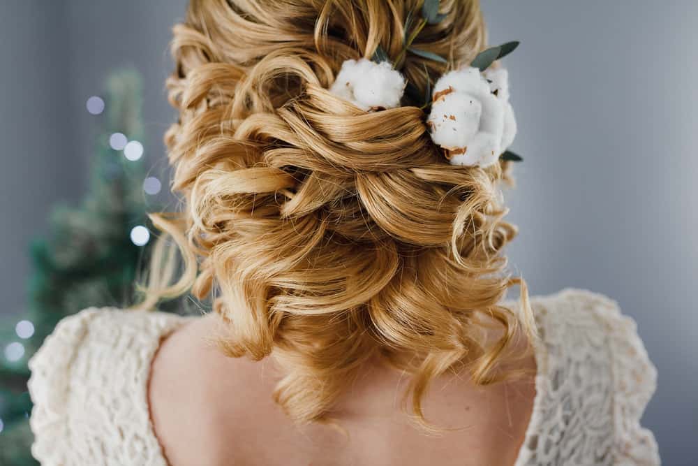 Half up, half down wedding hairstyle.