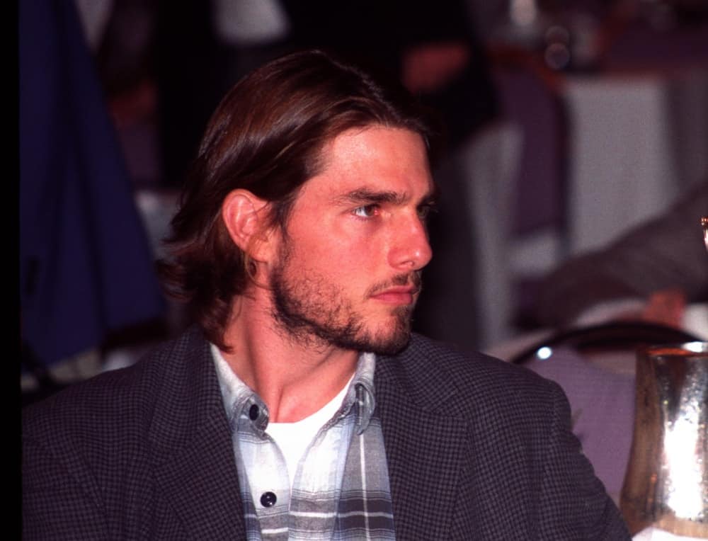 Tom Cruise was absolutely gorgeous with his long dark brown hair and trimmed beard back in July 14, 1992 outside The Forum arena in Los Angeles.