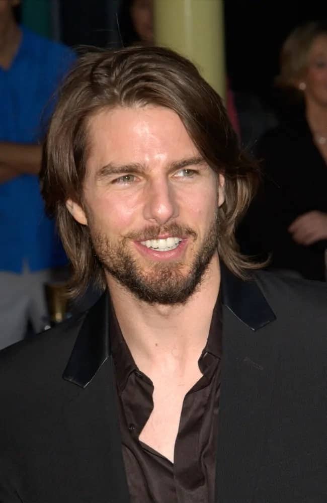 Tom Cruise totally pulled off the shaggy layered medium-length hairstyle coupled with a trimmed beard for his 2002 film "The Last Samurai."