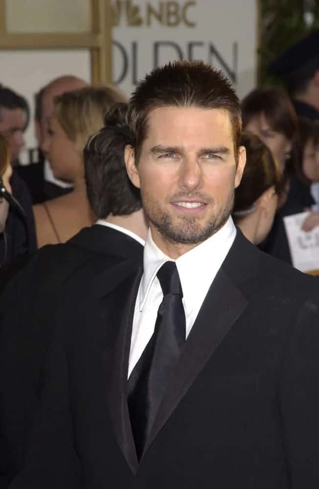 Tom Cruise looked ruggedly handsome with his crew cut and trimmed beard at the 61st Annual Golden Globe Awards at the Beverly Hilton Hotel, Beverly Hills back in 2004.