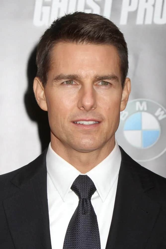 Tom Cruise made an appearance with his short and neat crew cut hairstyle at the premiere of "Mission: Impossible - Ghost Protocol" at the Ziegfeld Theatre back in December 19, 2011 in New York City.