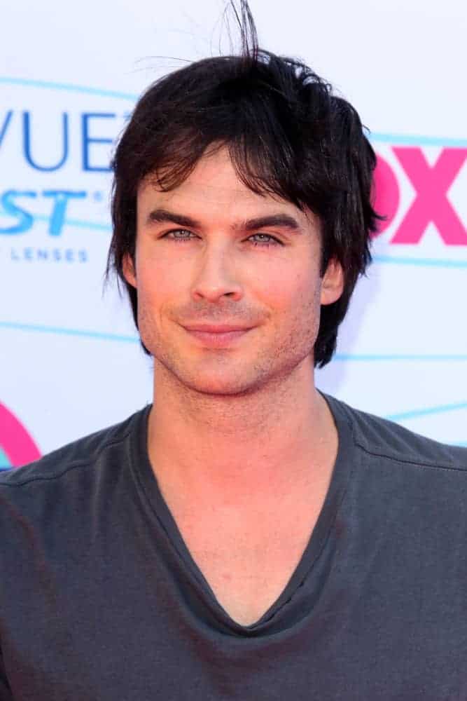 Ian Somerhalder had a shorter yet still a bit unkempt look when he appeared at the 2012 Teen Choice Awards at Gibson Ampitheatre Los Angeles, CA.