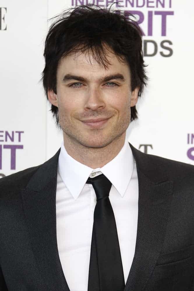Ian Somerhalder was all smiles under his wavy bangs during the 2013 Peoples...