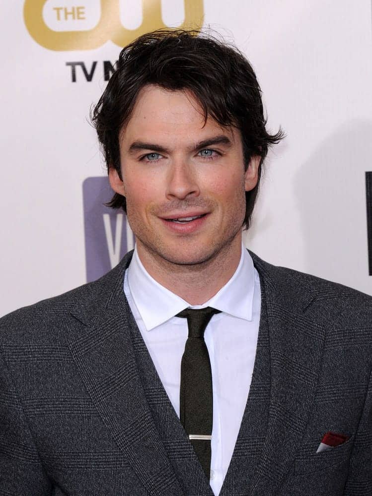 Ian Somerhalder looked fresh with a messy side-parted 'do at the "Critic's Choice Awards 2013 in Santa Monica, CA.