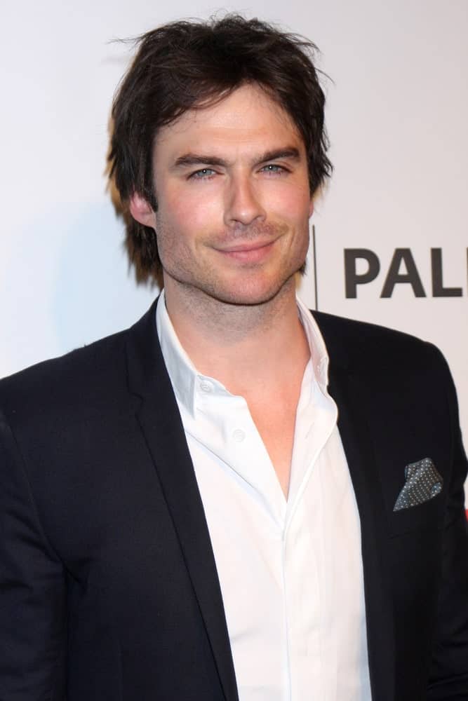 Ian Somerhalder attended the PaleyFEST - "Lost" Reunion at Dolby Theater on March 16, 2014, with his medium length hair all tousled and loosed.