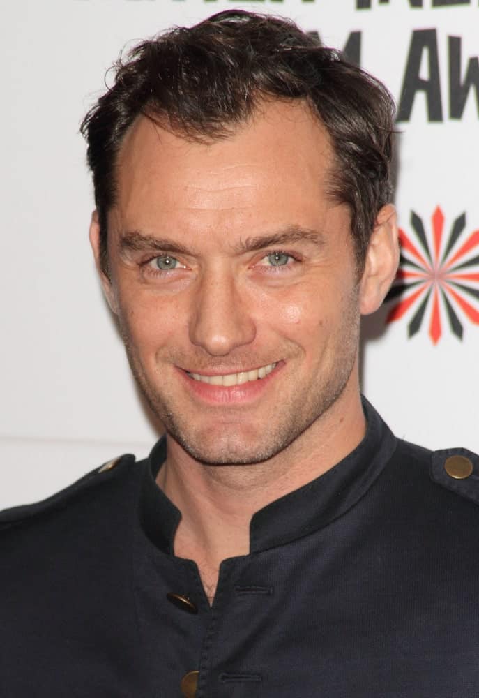 Jude Law's short crew cut hair was tossed up with a slight side-parted style for volume at the Moet British Independent Film Awards at Old Billingsgate last December 9, 2012.
