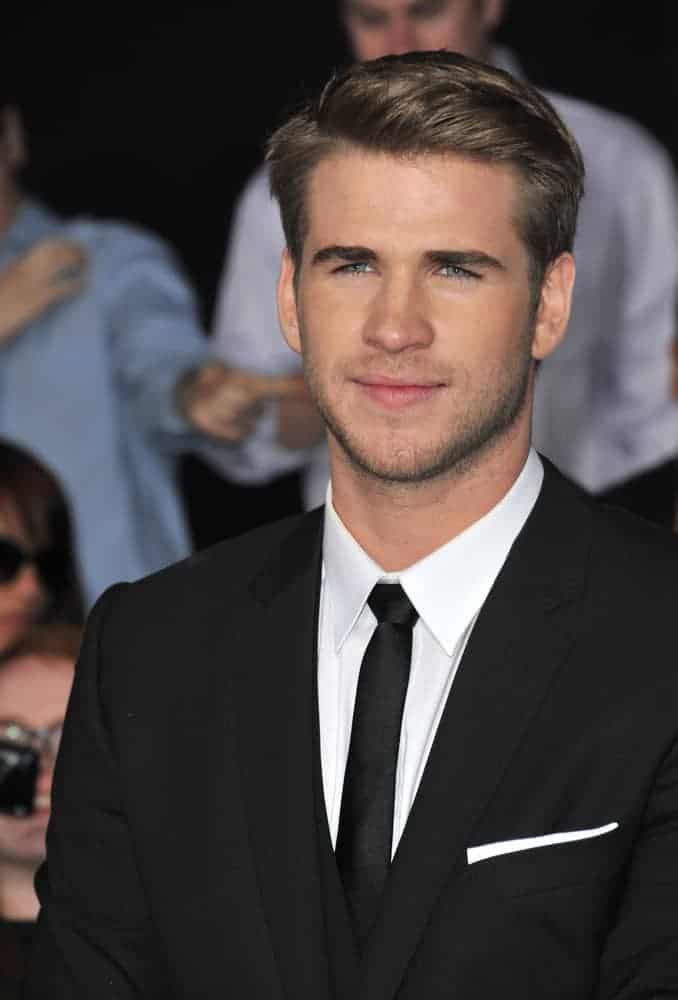 Liam Hemsworth rocked this side-parted hairstyle at the world premiere of his movie "The Hunger Games" in 2012.