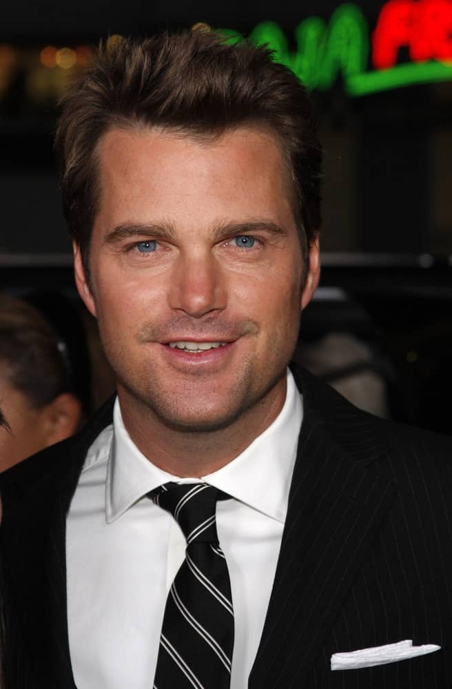 Chris O'Donnell attended the Los Angeles premiere of 'Max Payne' held at the Grauman's Chinese Theater in Los Angeles on October 13, 2008. He was quite strapping in a suit and pompadour short dark brown hairstyle.