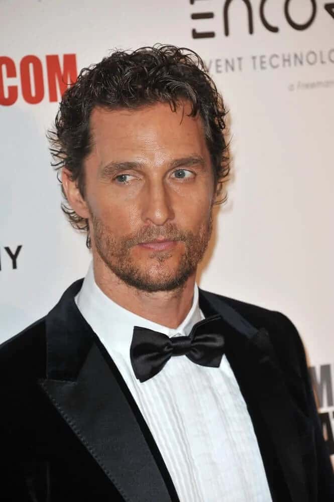 The actor was wearing a soft, semi-quiff hair that has a vintage look to it during the 28th Annual American Cinematheque Award Gala last October 21, 2014.