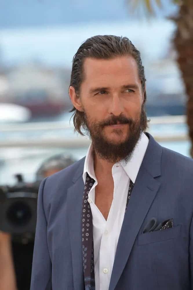 Matthew McConaughey had a thick beard and slicked-back dark hair when he attended the 'The Sea of Trees' photo-call during the 68th Cannes Film Festival last May 16, 2015 in Cannes, France.