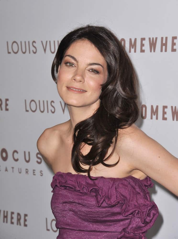 Michelle Monaghan had youthful side-swept curls and a purple dress at the Los Angeles premiere of her movie "Somewhere" at the Arclight Theatre, Hollywood last December 7, 2010.