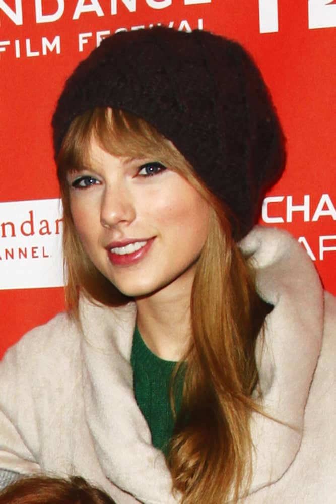 The singer kept it casual with her loose straight hair that's covered in a black beanie at the premiere of "Ethel" at the Sundance Film Festival on January 20, 2012.