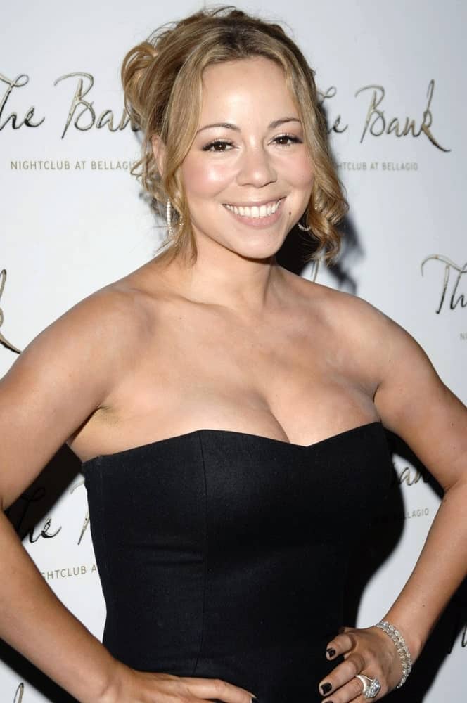 Mariah Carey made an appearance at The Bank Nightclub, Bellagio Resort & Casino last October 04, 2008 with this messy updo that showcases her elegant neckline.