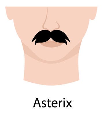 Asterix example mustache style (illustration)