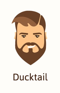 Ducktail beard style illustration