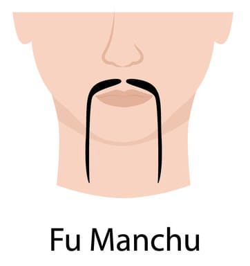 Fu Manchu style of mustache (illustration)