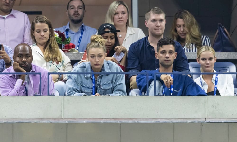 Gigi Hadid attended the US Open Tennis Championship round 2 at Billie Jean King National Tennis Center in New York on August 28, 2019. She came in a casual denim jacket and top-knot bun hairstyle.