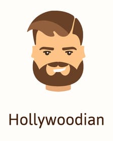 Hollywoodian beard style illustration